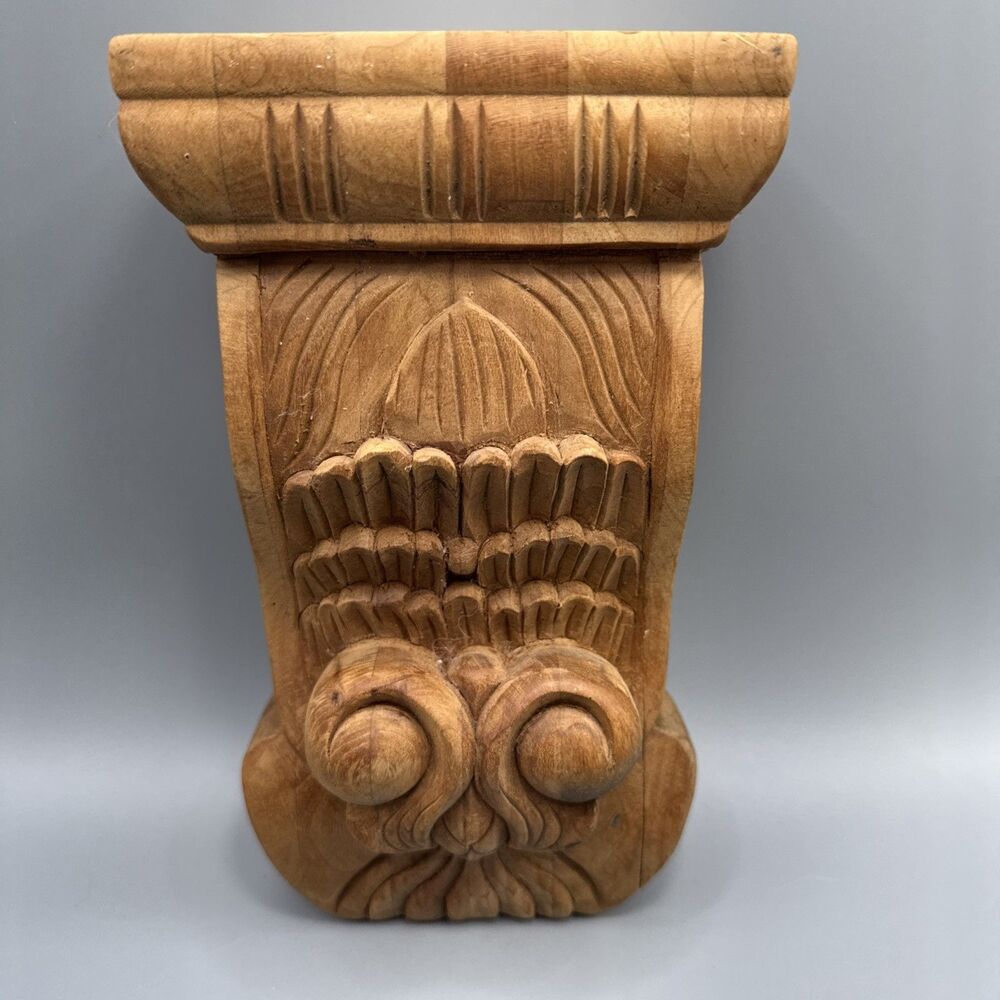 7.5" Bangor Wood Corbel Hand Carved Shelf Bracket Mantel Support Maple Unfinishd